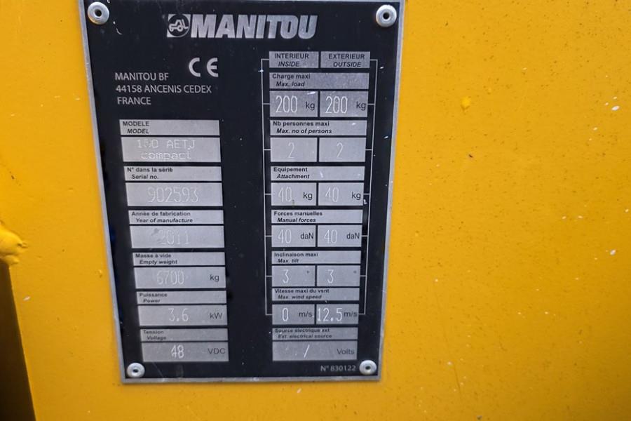 Manitou 150AETJ Compact As-Is, Weak Batteries, Electric, 1 2011 MANITOU - 150AETJ Compact - 63266 150AETJ Compact As-Is, W...