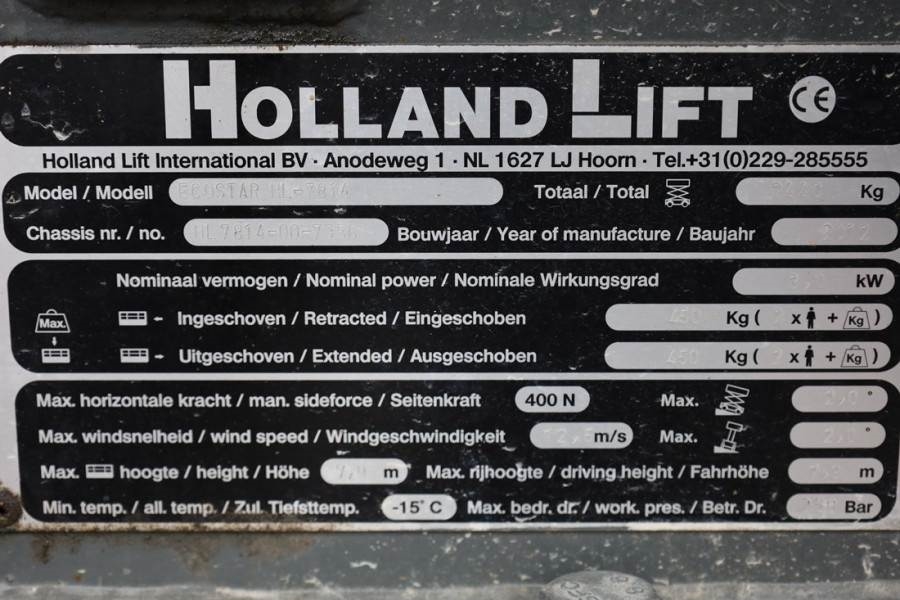 Holland Lift Ecostar HL-7814 Electric, 10m Working Height, 450k 2012 HOLLAND LIFT - Ecostar HL-7814 - 63505 Holland lift E...