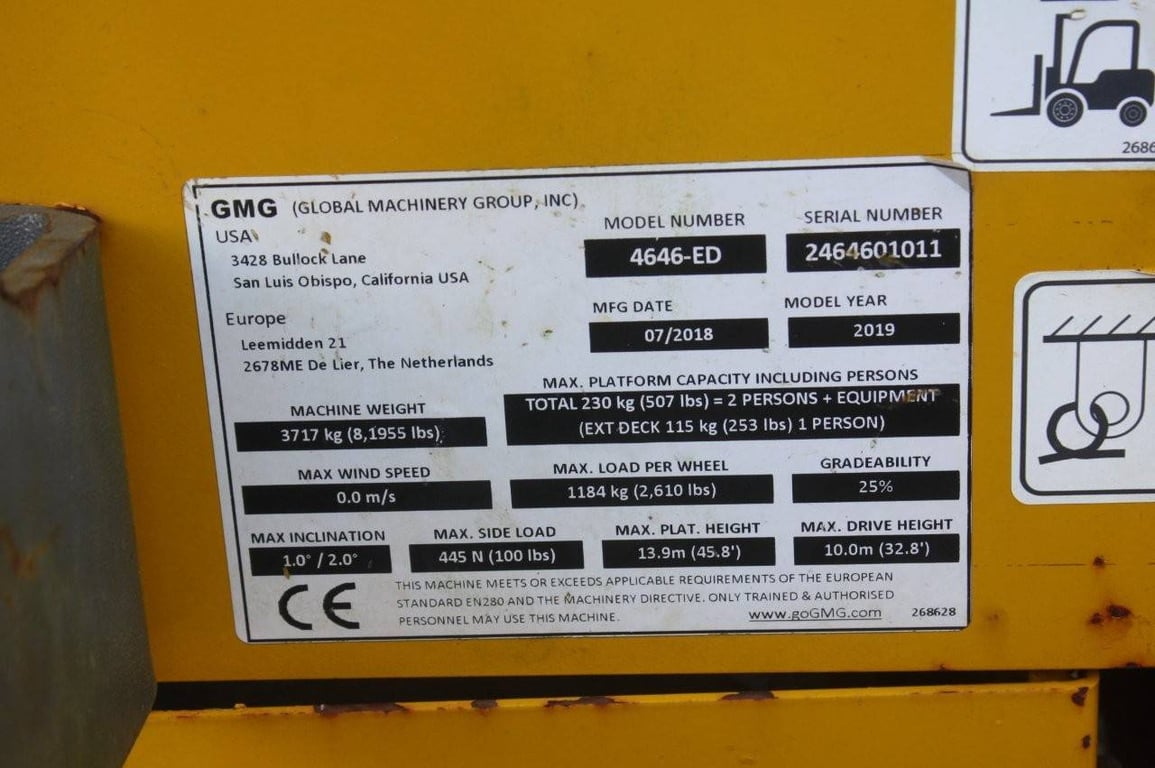 Scissor lift GMG 4646ED Electric 16.0m 2019 2019 GMG 4646ED 2019 1 Scissor Lifts image 7