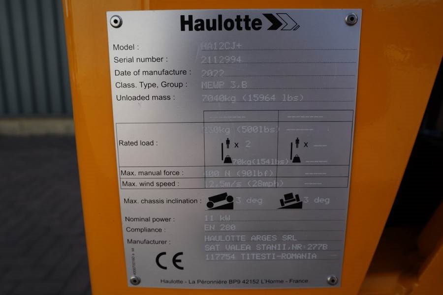 Haulotte HA12CJ+ Valid inspection, *Guarantee! Electric, 12 2022 HAULOTTE - HA12CJ+ - 61179 HA12CJ+ Valid inspection, *Gua...