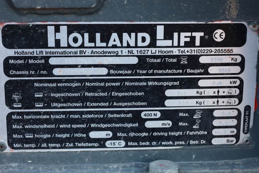 Holland Lift Ecostar HL-11816 Electric, 14m Working Height, 30 2013 HOLLAND LIFT - Ecostar HL-11816 - 63487 Holland lift E...