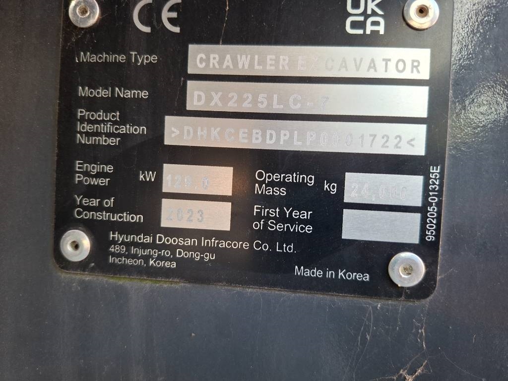 Develon DX225LC-7 2023 ATR-2132 Develon DX225LC-7 2023 0 Crawler Excavators image 6