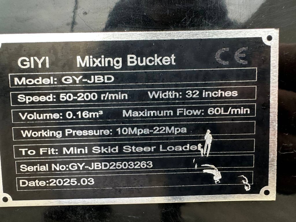Mixing bucket GIYI GY-JBD 2025 New for Skid Steer Loader Giyi GY-JBD 0 image 8