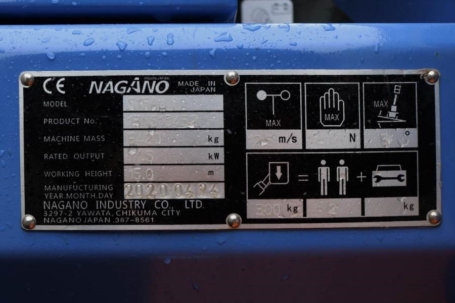 Nagano S15Auj Valid inspection, Diesel, 15 m Working Heig 2020 NAGANO - S15Auj - 60475 Nagano S15Auj Valid inspection, Die...