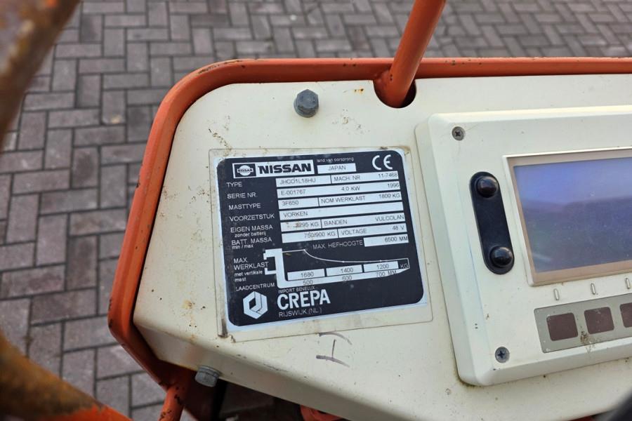 Nissan JHCO1L18HU As-Is, Electric, 6.50m Lifting Height, 1996 NISSAN - JHCO1L18HU - 90425 JHCO1L18HU As-Is, Electric, 6.50...