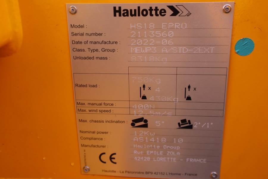 Haulotte HS18EPRO Valid Inspection, Electric 4x4 Drive, Ver 2022 HAULOTTE - HS18EPRO - 61233 HS18EPRO Valid Inspection, El...