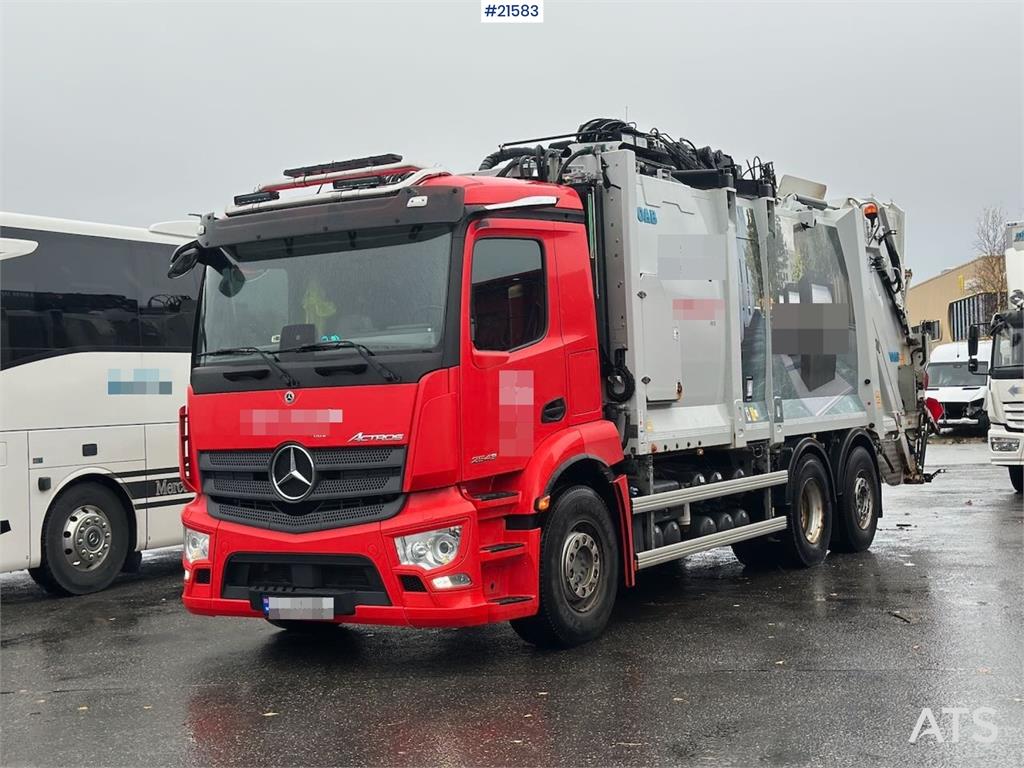 Mercedes-Benz Actros 2543 6x2 1-chamber compactor truck w/ Joab 2021 21583 Actros 2543 6x2 1-chamber compactor w/ Joab 202...