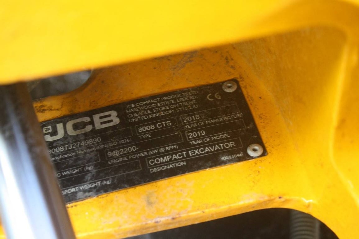 Mini excavator JCB 8008 CTS Diesel 2018 2018 8008 CTS 2018 1 image 7