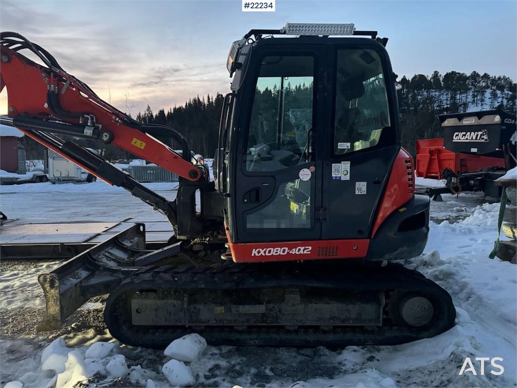 Kubota KX080-4α2 Beltegraver m/ 2 delt bom, tilt og 2 sku 2020 22234 KX080-4α2 Beltegraver m/ 2 delt bom, tilt og 2 sku 20...