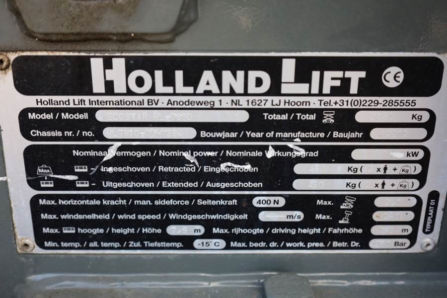 Holland Lift Ecostar HL-7810 Electric, 10m Working Height, 450k 2012 HOLLAND LIFT - Ecostar HL-7810 - 63493 Holland lift E...
