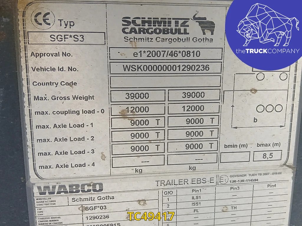 Schmitz Cargobull Tipper 2016 TC49417 Schmitz Cargobull 2016 1 Tipper trucks image 12