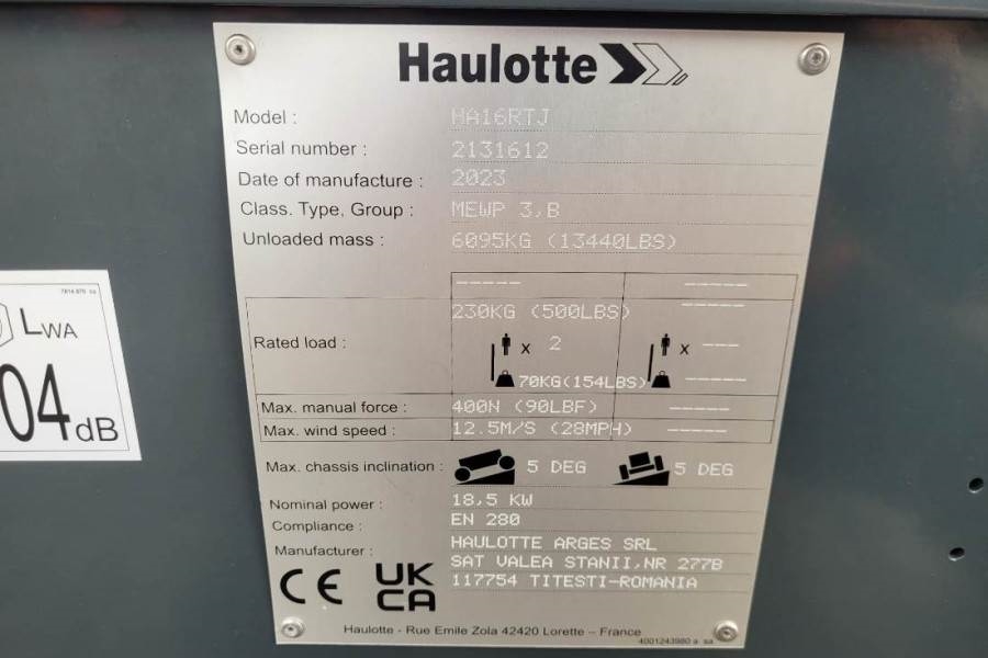 Haulotte HA16RTJ Valid Inspection, *Guarantee! Diesel, 4x4 2023 HAULOTTE - HA16RTJ - 61659 HA16RTJ Valid Inspection, *Guar...