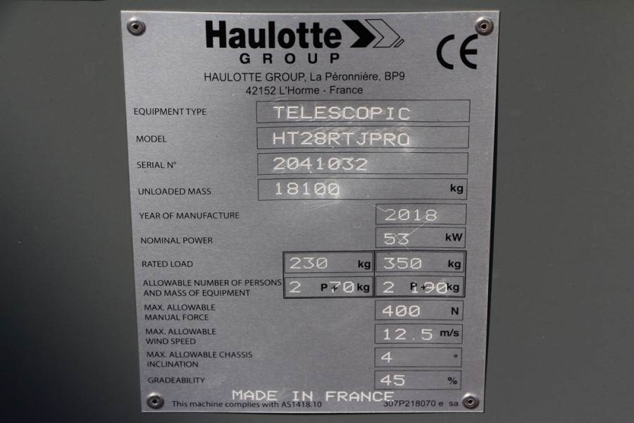 Haulotte HT28RTJ Pro Diesel, 4x4 Drive, 27.9 m Working Heig 2018 HAULOTTE - HT28RTJ Pro - 60270 HT28RTJ Pro Diesel, 4x4 Dr...