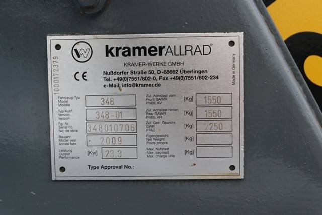 Articulated loader Kramer 350 Diesel 23.3kW 2009 2009 Kramer 350 2009 1 image 6