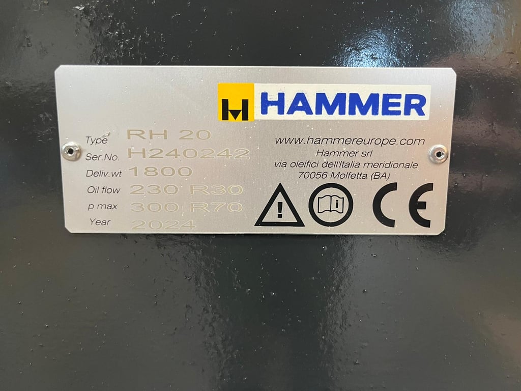 Hammer RH20 Hydraulic Crusher (for 18-26t excavator) 2024 00032709 Hammer RH20 Hydraulic Crusher (for 18-26t excavator) 20...