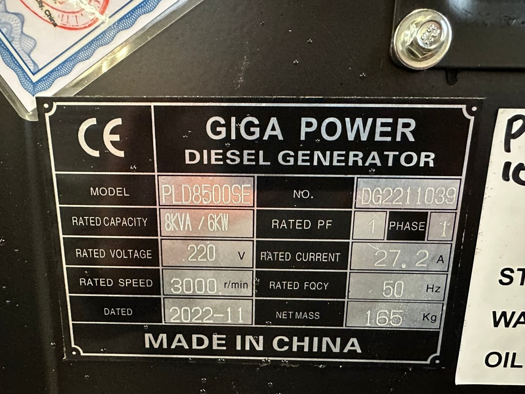 Giga power PLD8500SE 8 kVA silent generator 2022 00031643 Giga power PLD8500SE 8 kVA silent generator 2022 0 image 10