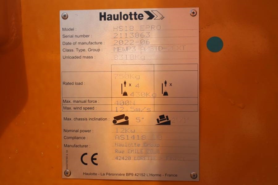 Haulotte HS18EPRO Unused, Valid Inspection, Full Electric 4 2022 HAULOTTE - HS18EPRO - 61249 HS18EPRO Unused, Valid Inspec...