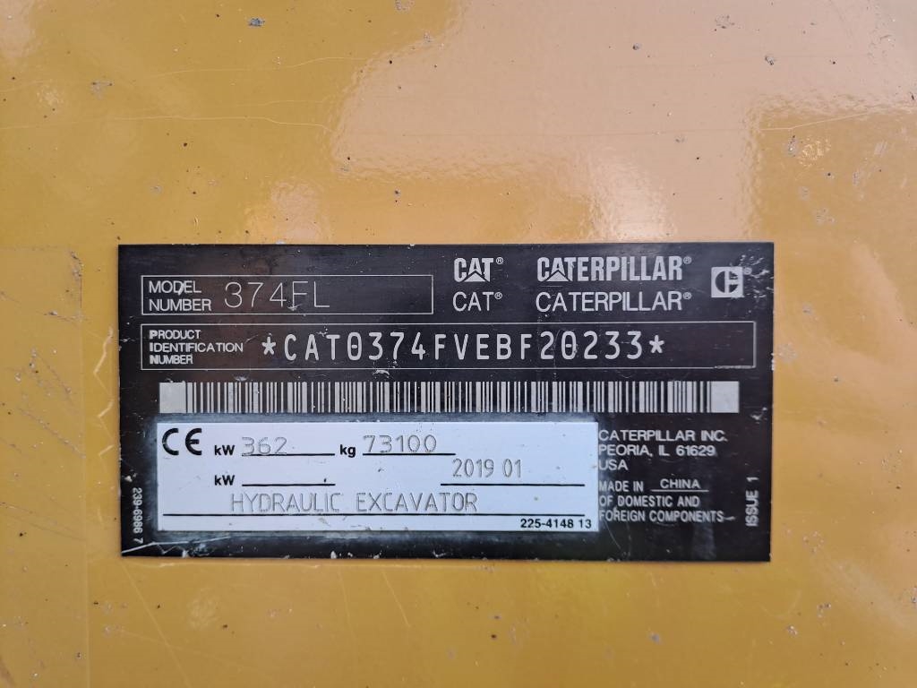 CAT 374FL 2019 ATR-2164 374FL 2019 1 Crawler Excavators image 11