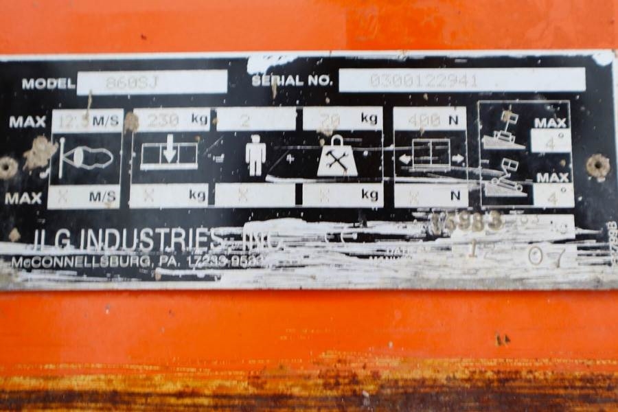 JLG 860SJ Diesel, 4x4 Drive, 28.2m Working Height, 22. 2007 JLG - 860SJ - 90108 860SJ Diesel, 4x4 Drive, 28.2m Working Hei...