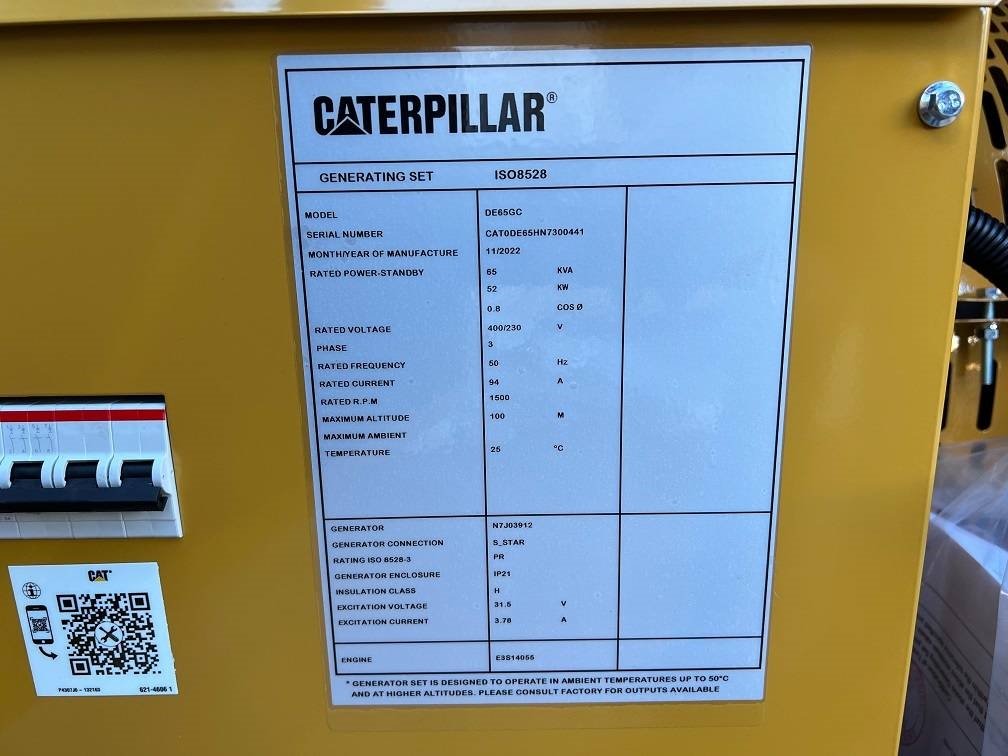 CAT DE 65 GC 65KVA (UNUSED) 2022 5001 DE 65 GC 65KVA (UNUSED) 2022 1 Generators image 8