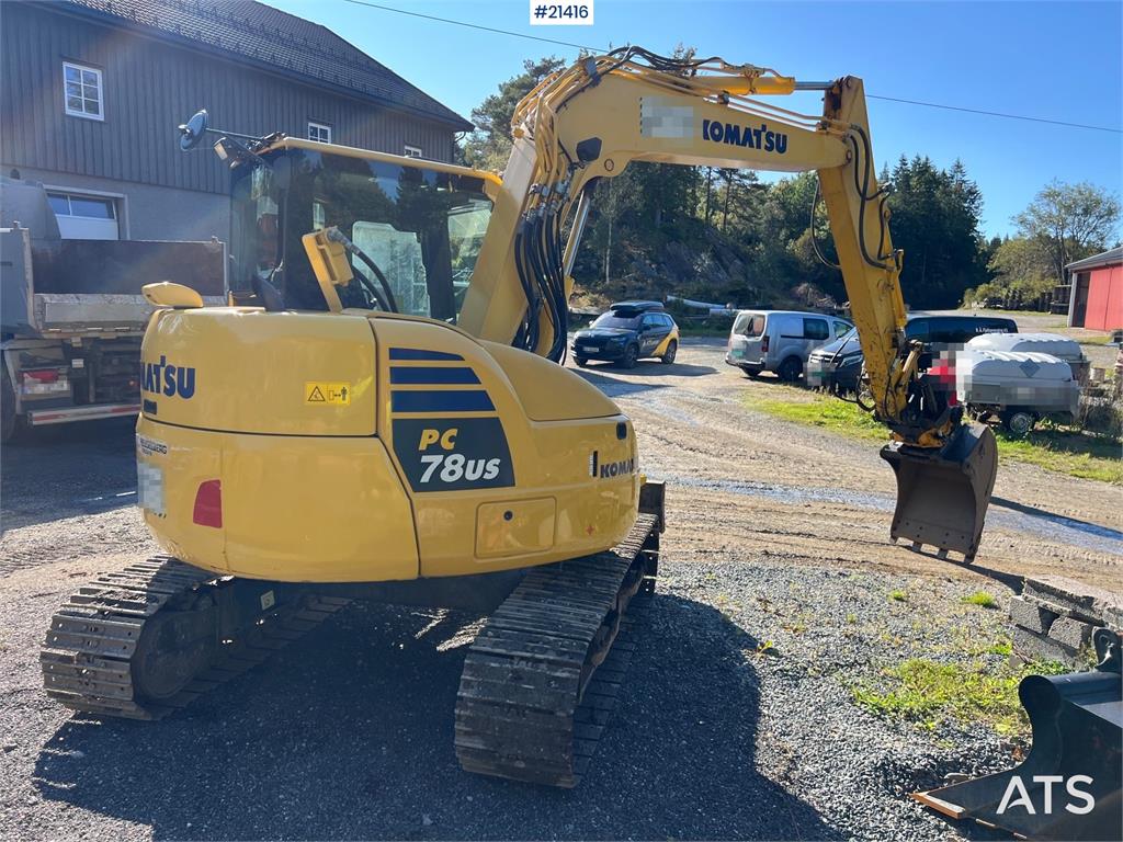 Komatsu PC78us Excavator w/ Rototilt, sanding bucket, narr 2015 21416 PC78us Excavator w/ Rototilt, sanding bucket, narr 2...
