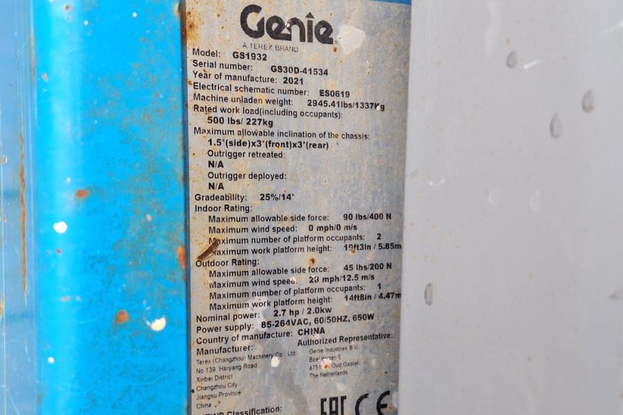 Genie GS1932 E-Drive Several In Stock, 8m Working Height 2021 GENIE - GS1932 E-Drive - 90339 GS1932 E-Drive Several In Sto...