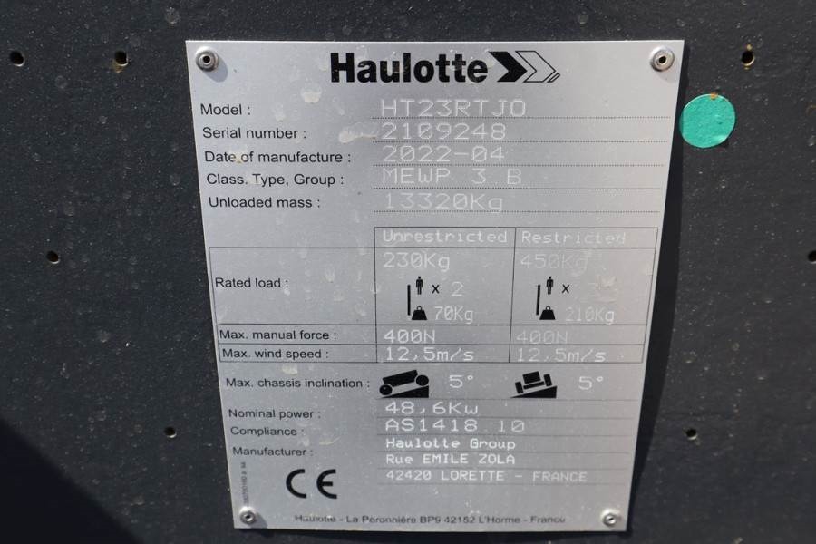 Haulotte HT23RTJ O Valid Inspection, *Guarantee! Diesel, 4x 2022 HAULOTTE - HT23RTJ O - 61035 HT23RTJ O Valid Inspection, ...