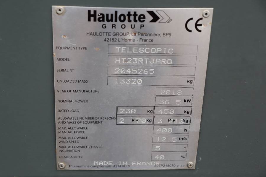 Haulotte HT23RTJ Pro Valid inspection, *Guarantee! 22.5 m W 2018 HAULOTTE - HT23RTJ Pro - 60192 HT23RTJ Pro Valid inspecti...