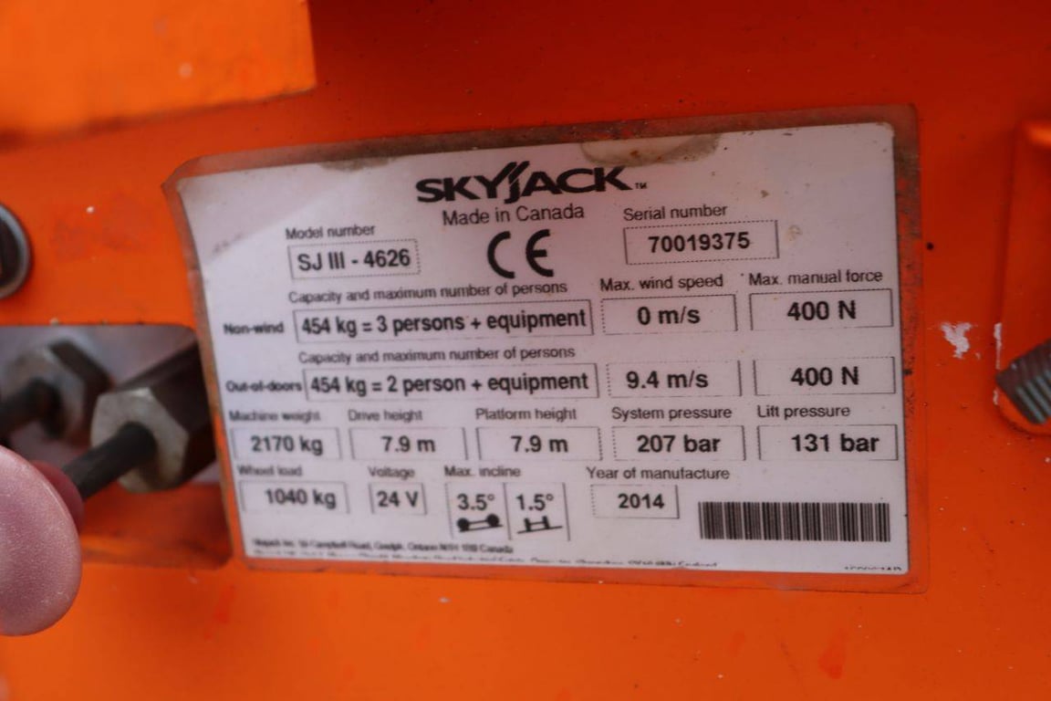 Scissor Lift Skyjack SJ4626 Electric 9.9m 2014 2014 SJ 4626 2014 1 Scissor Lifts image 14