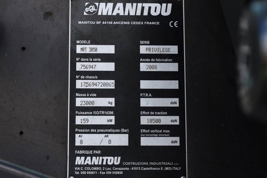 Manitou MRT3050 PRIVILEGE Diesel, 4x4 Drive And 4-Wheel St 2008 MANITOU - MRT3050 PRIVILEGE - 90112 MRT3050 PRIVILEGE Dies...