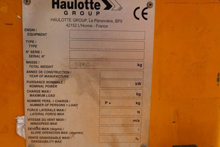 Haulotte STAR 12 Electric, 12m Working Height, 3m Reach, 21 2008 HAULOTTE - STAR 12 - 63163 STAR 12 Electric, 12m Working ...