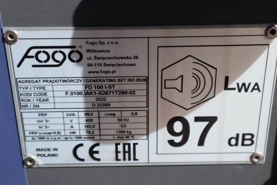 Fogo FD100 I-ST Valid inspection, *Guarantee! Diesel, 1 2022 FOGO - FD100 I-ST - 61185 Fogo FD100 I-ST Valid inspection, *...