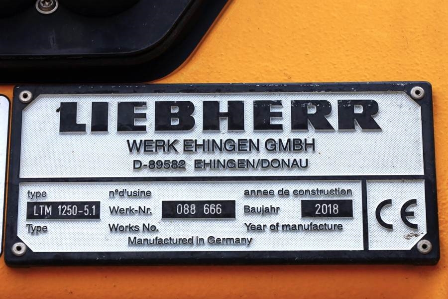 Liebherr LTM1250-5.1 Dutch Registration, Paragraph 70, 10x6 2018 LIEBHERR - LTM1250-5.1 - 63618 LTM1250-5.1 Dutch Registra...