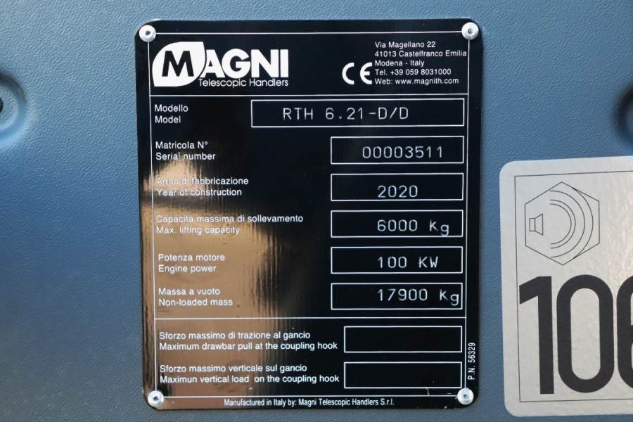 Magni RTH 6.21-D/D 6000kg Capacity, 21m Lifting Height, 2020 MAGNI - RTH 6.21-D/D - 60558 MAGNI RTH 6.21-D/D 6000kg Capaci...