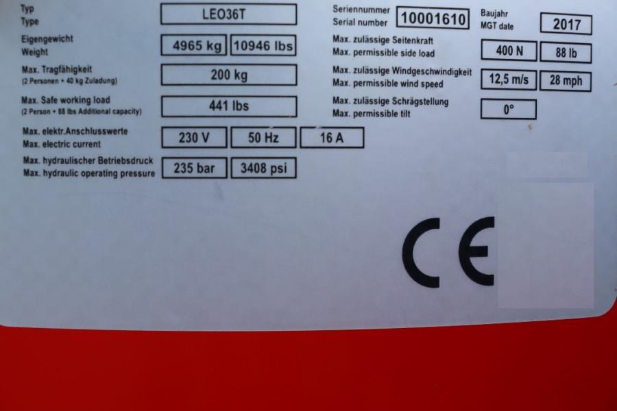 Teupen Leo 36t 230 V Electric Motor + Diesel, Rubber Trac 2017 TEUPEN - Leo 36t - 60747 Leo 36t 230 V Electric Motor + Die...