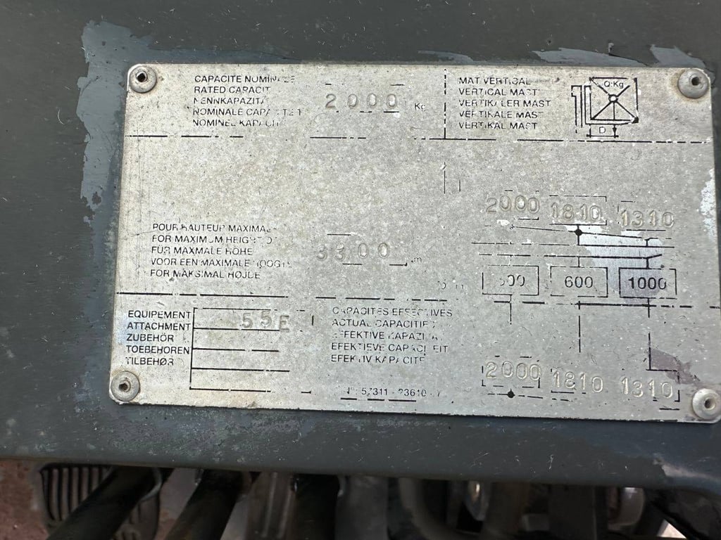 Forklift Toyota 55E Diesel 2000kg 1998 1998 55E 1998 1 Forklift image 14