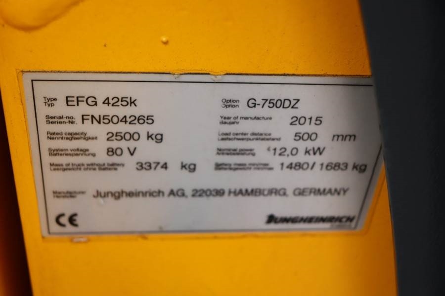 Jungheinrich EFG425K Valid inspection, *Guarantee! Electric, Li 2015 JUNGHEINRICH - EFG425K - 60655 EFG425K Valid inspecti...