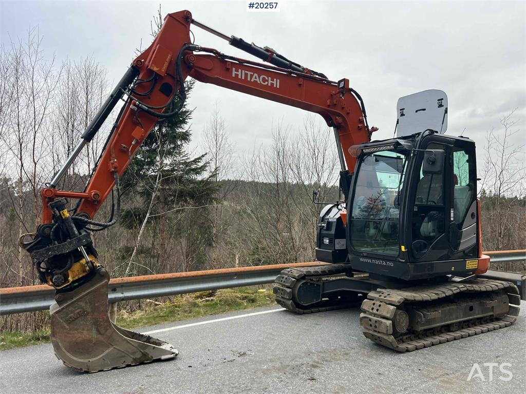 Hitachi zx85us-6 excavator w/ rototilt, sanding bucket, di 2022 20257 zx85us-6 excavator w/ rototilt, sanding bucket, di 2...