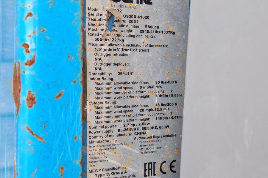 Genie GS1932 E-Drive Several In Stock, 8m Working Height 2021 GENIE - GS1932 E-Drive - 90341 GS1932 E-Drive Several In Sto...