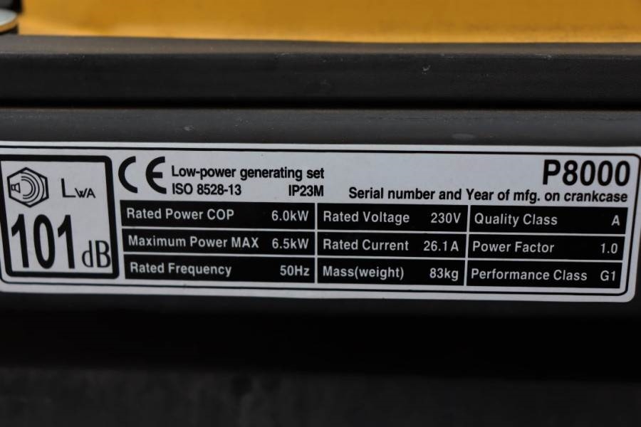 Atlas Copco P8000 Valid inspection, *Guarantee! Gasoline, 6.5 2020 ATLAS COPCO - P8000 - 60413 P8000 Valid inspection, *Gu...