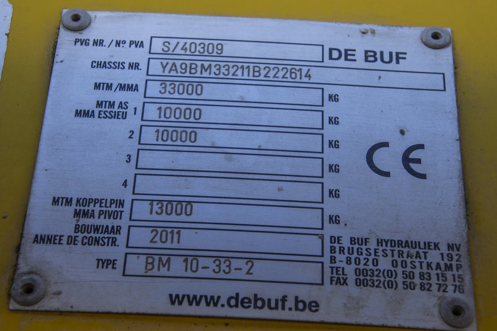 DE BUF MIXER/MALAXEUR/MISCHER-10M3 (gestuurd/gelenkt/dir./steering) 2011 E56821 De Buf MIXER/MALAXEUR/MISCHER-10M3 (gestuu...