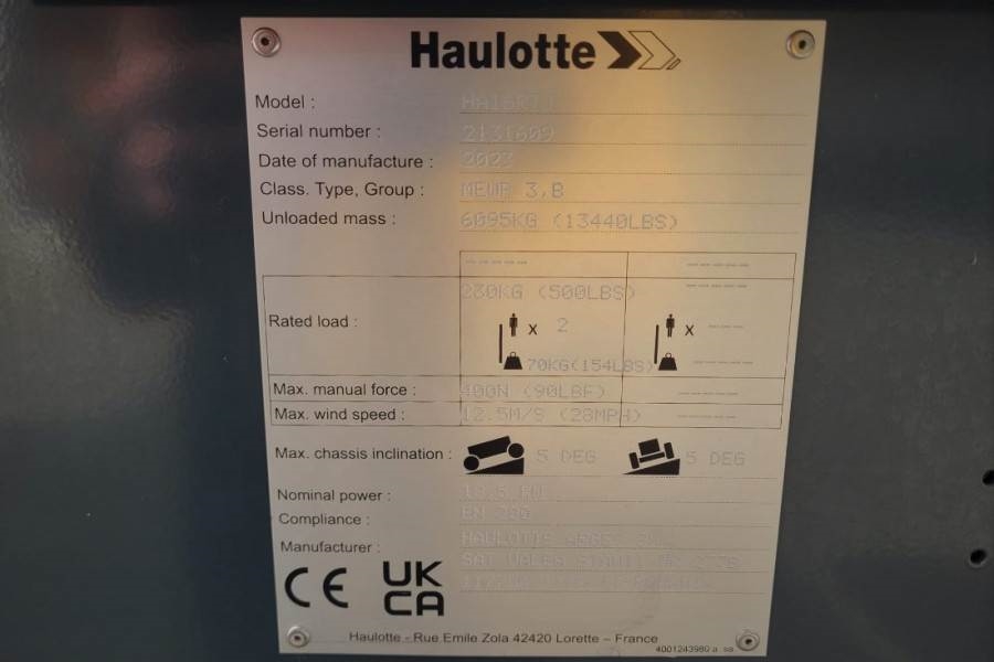 Haulotte HA16RTJ Valid Inspection, *Guarantee! Diesel, 4x4 2023 HAULOTTE - HA16RTJ - 61658 HA16RTJ Valid Inspection, *Guar...