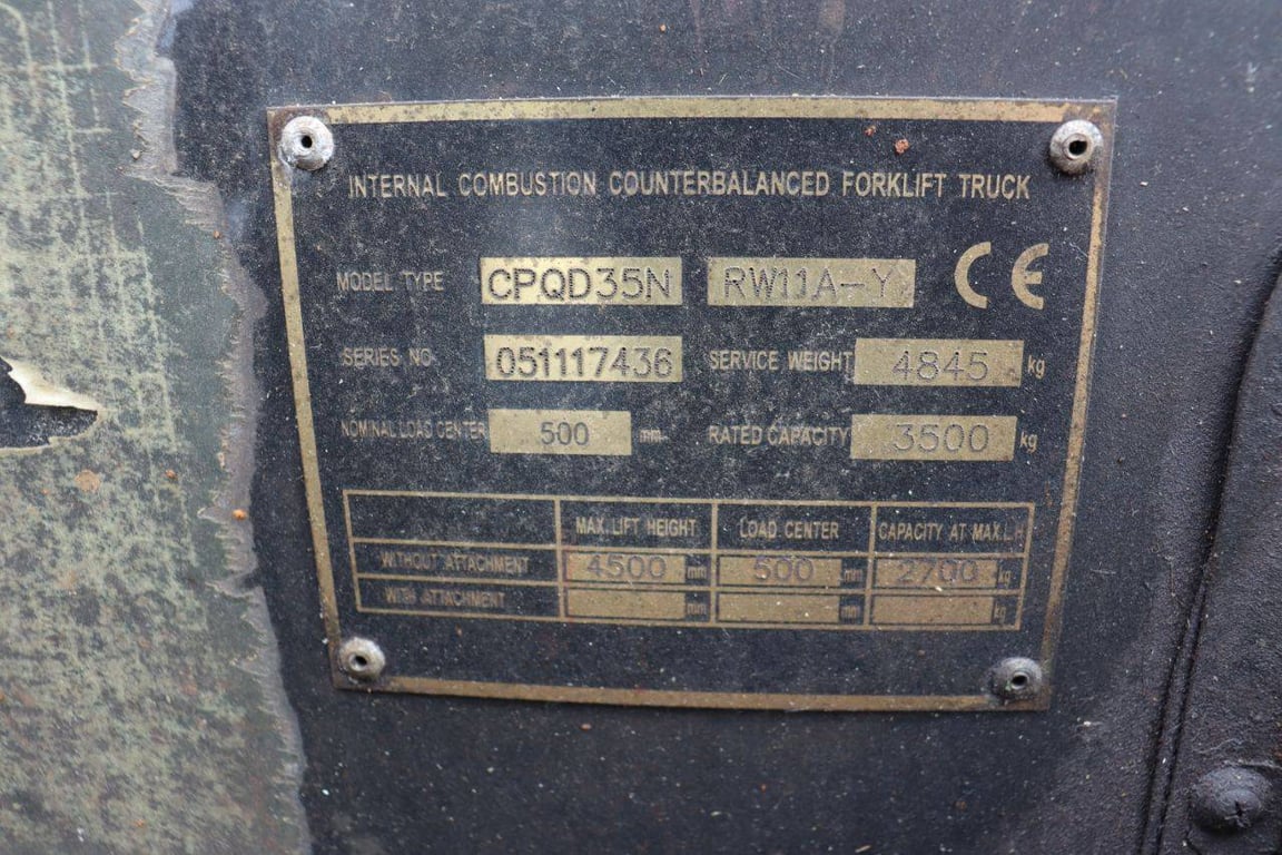 Forklift Hangcha CPQD35N RW11A-Y LPG 3500kg 4.5m Hangcha CPQD35N RW11A-Y 1 Forklift image 13