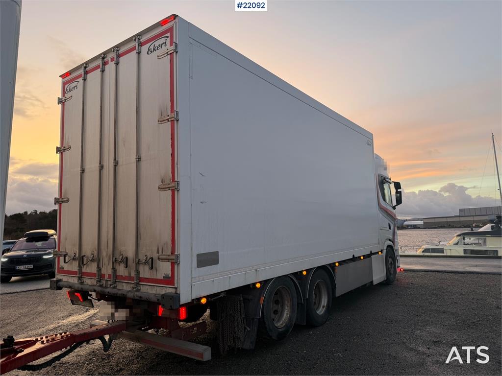 Scania S650 6x2 box truck w/ Ekeri 4 axle box trailer w/ 2018 22092 S650 6x2 box truck w/ Ekeri 4 axle box trailer w/ 2018...