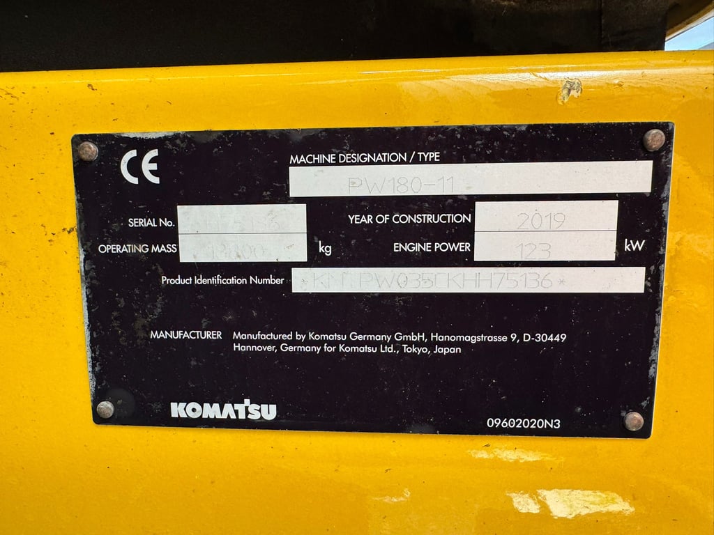 Komatsu PW180-11 2019 00033340 PW180-11 2019 1 image 9