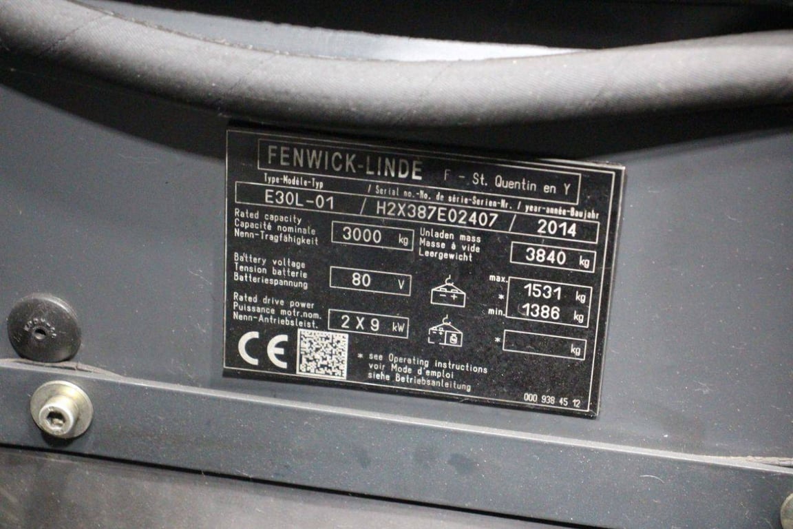 Forklift Linde E30L-01 Electric 3000kg 2014 2014 E30L-01 2014 1 Forklift image 15