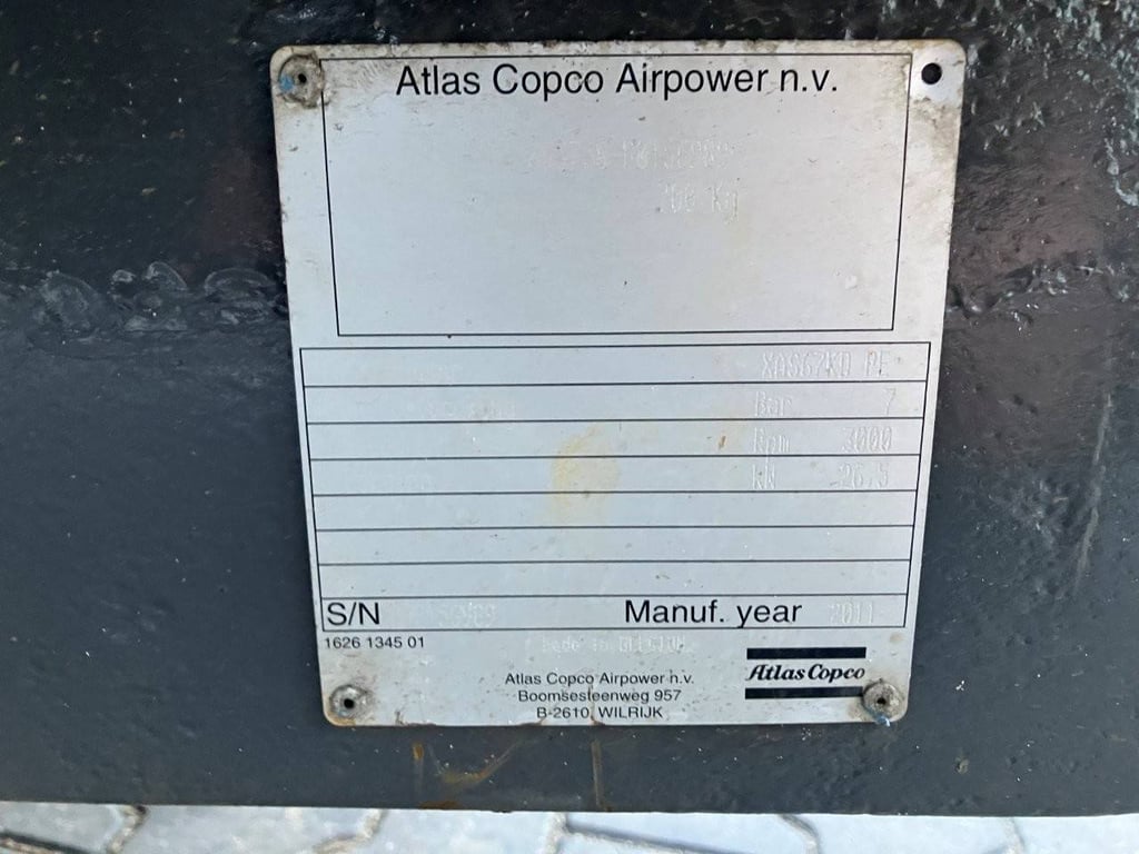 Compressor Atlas Copco QAS67KD Diesel 2011 2011 QAS67KD 2011 1 Compressors image 8