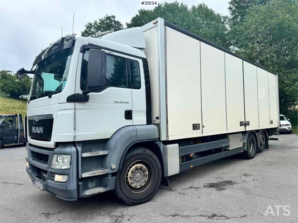 MAN TGS 26.400 6x2 Box truck w/ Full side opening. WAT 2013 21034 TGS 26.400 6x2 Box w/ Full side opening. WAT 2013 1 imag...
