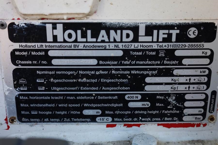 Holland Lift Ecostar HL-7810 Electric, 10m Working Height, 450k 2012 HOLLAND LIFT - Ecostar HL-7810 - 63490 Holland lift E...