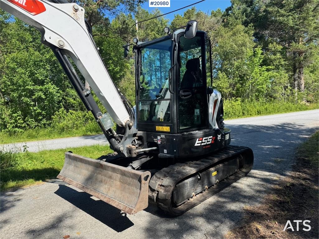 Bobcat E55Z Mini Excavator w/ Rototilt and 2 buckets. 260 2022 20980 E55Z Mini Excavator w/ Rototilt and 2 buckets. 260 20...
